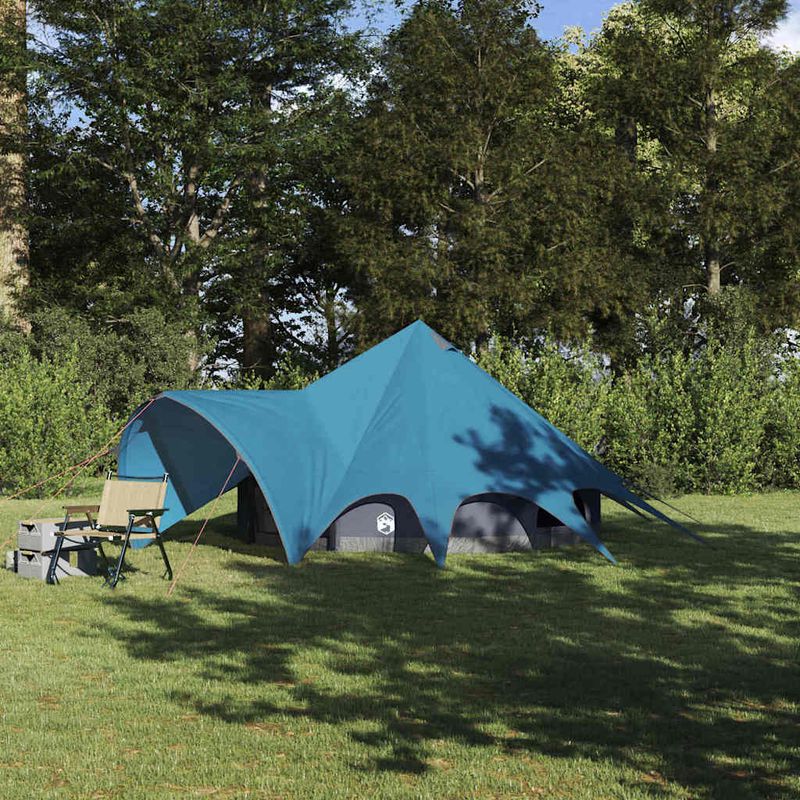 Sport si Outdoor - Camping - Corturi camping - Cort Teepee cu acoperis Albastru si Gri 600 x 600 x 347 cm - Infinity.ro