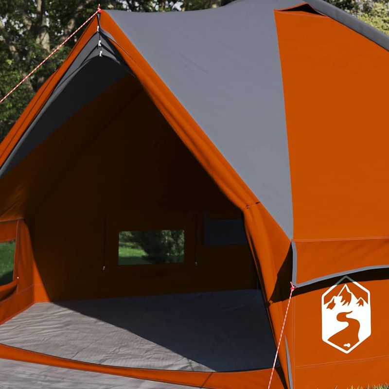 Sport si Outdoor - Camping - Corturi camping - Cort Teepee cu acoperis Gri si Portocalie 490 x 410 x 210 cm - Infinity.ro