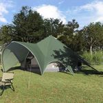 Sport si Outdoor - Camping - Corturi camping - Cort Teepee cu acoperis Verde si gri 600 x 600 x 347 cm - Infinity.ro