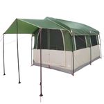 Sport si Outdoor - Camping - Corturi camping - Cort de familie cu acoperis Verde si alb 324 x 255 x 230 cm - Infinity.ro