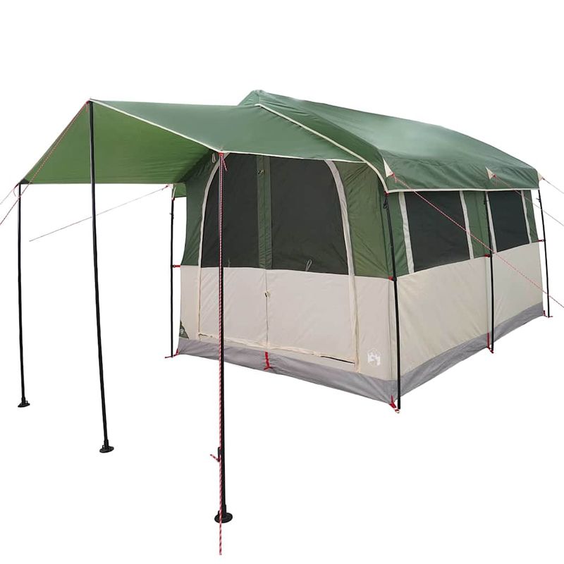 Sport si Outdoor - Camping - Corturi camping - Cort de familie cu acoperis Verde si alb 324 x 255 x 230 cm - Infinity.ro