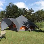 Sport si Outdoor - Camping - Corturi camping - Cort Teepee cu acoperis Gri si Portocalie 600 x 600 x 347 cm - Infinity.ro