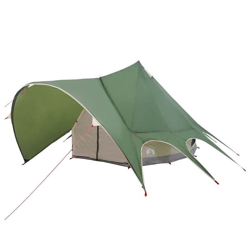 Sport si Outdoor - Camping - Corturi camping - Cort Teepee cu acoperis Verde si gri 600 x 600 x 347 cm - Infinity.ro