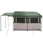 Sport si Outdoor - Camping - Corturi camping - Cort de familie cu acoperis Verde si alb 324 x 255 x 230 cm - Infinity.ro