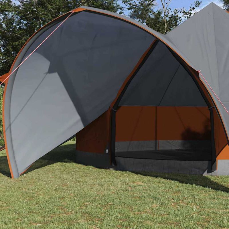 Sport si Outdoor - Camping - Corturi camping - Cort Teepee cu acoperis Gri si Portocalie 600 x 600 x 347 cm - Infinity.ro