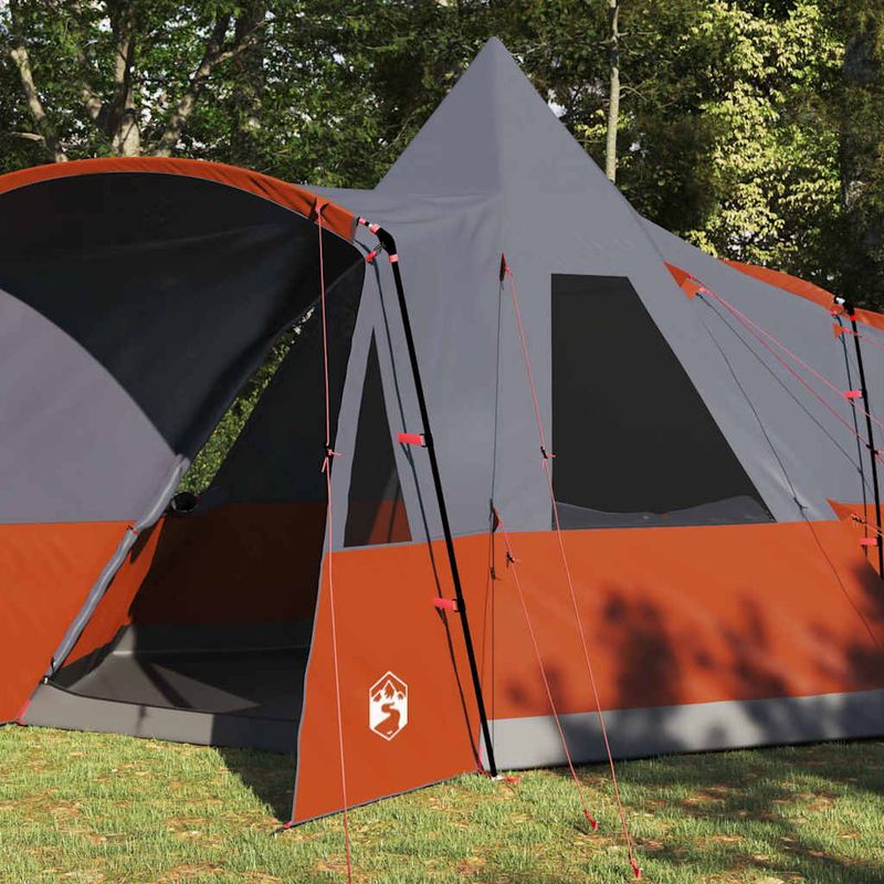 Sport si Outdoor - Camping - Corturi camping - Cort Teepee cu acoperis Gri si Portocalie 720 x 465 x 295 cm - Infinity.ro
