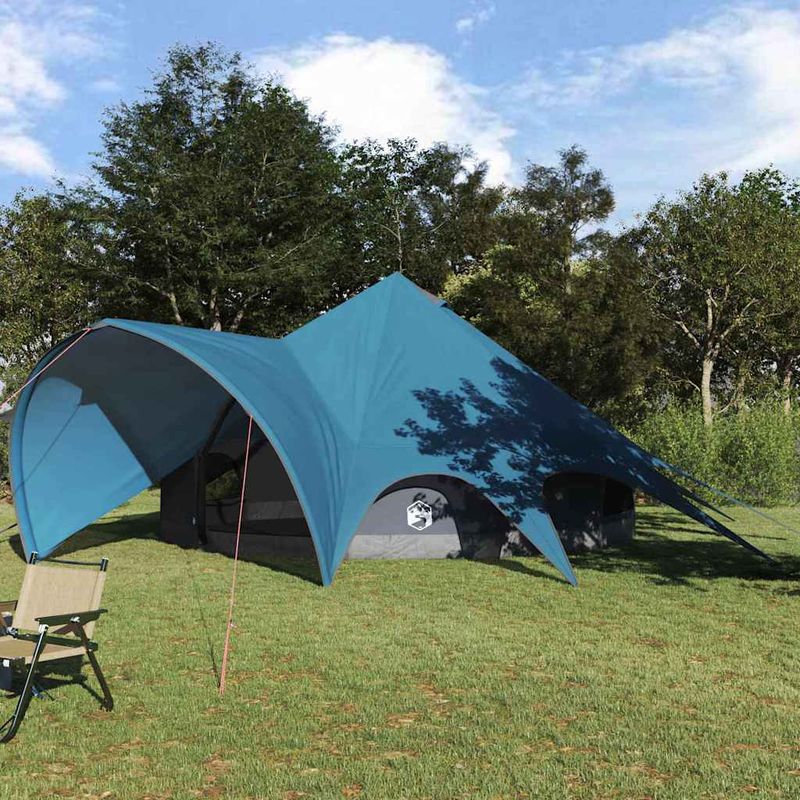 Sport si Outdoor - Camping - Corturi camping - Cort Teepee cu acoperis Albastru si Gri 600 x 600 x 347 cm - Infinity.ro