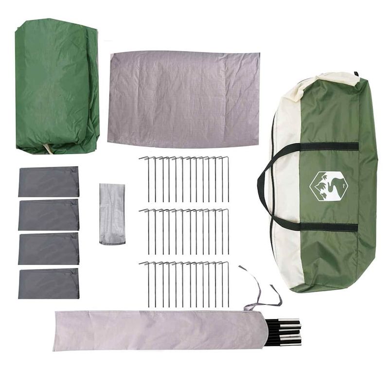 Sport si Outdoor - Camping - Corturi camping - Cort de familie cu acoperis Verde si alb 745 x 700 x 217 cm - Infinity.ro