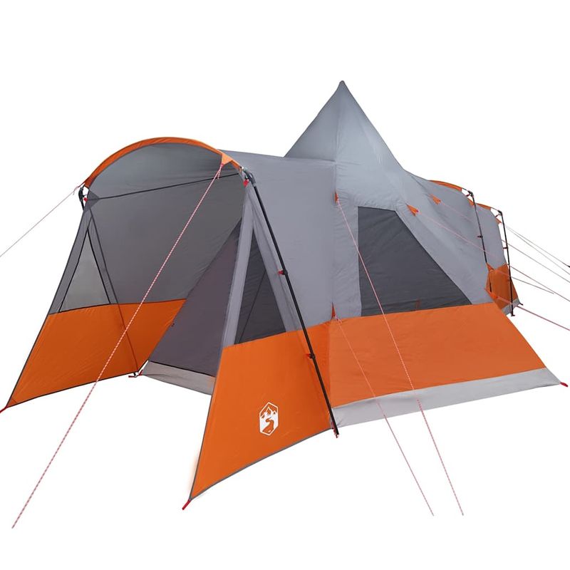 Sport si Outdoor - Camping - Corturi camping - Cort Teepee cu acoperis Gri si Portocalie 720 x 465 x 295 cm - Infinity.ro