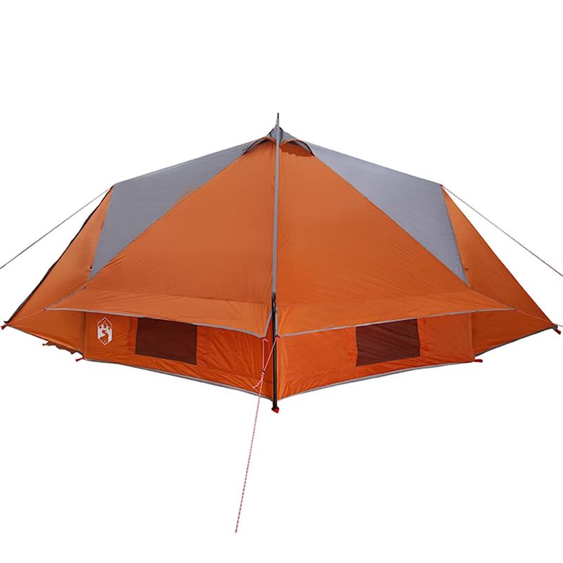 Sport si Outdoor - Camping - Corturi camping - Cort Teepee cu acoperis Gri si Portocalie 490 x 410 x 210 cm - Infinity.ro