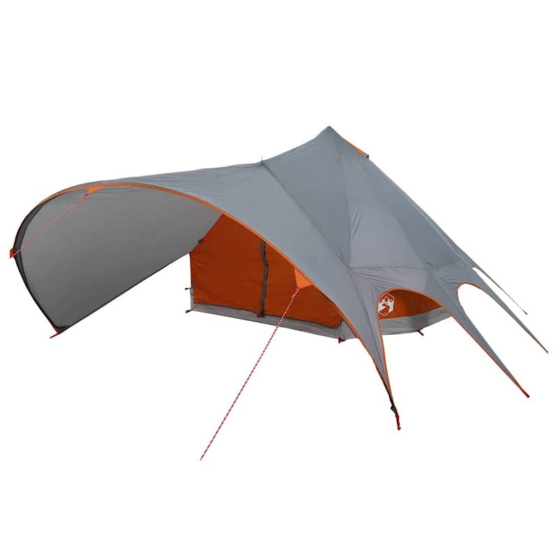 Sport si Outdoor - Camping - Corturi camping - Cort Teepee cu acoperis Gri si Portocalie 600 x 600 x 347 cm - Infinity.ro