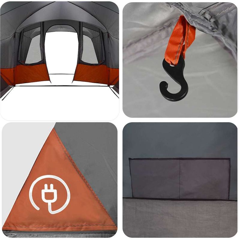 Sport si Outdoor - Camping - Corturi camping - Cort de familie Gri si Portocalie 760 x 645 x 230 cm - Infinity.ro