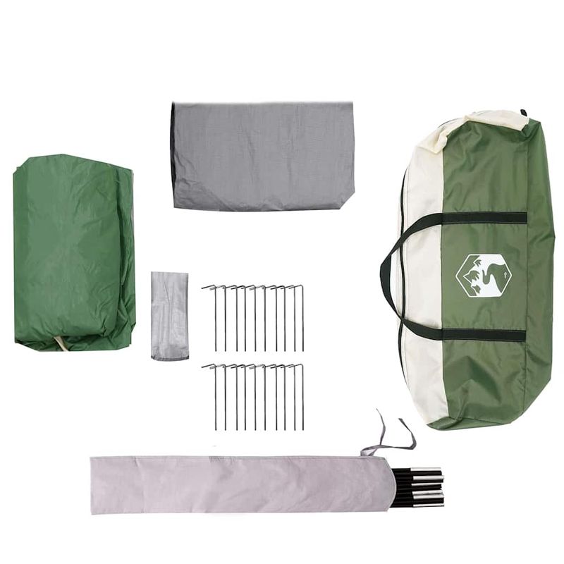 Sport si Outdoor - Camping - Corturi camping - Cort de familie cu acoperis Verde si alb 324 x 255 x 230 cm - Infinity.ro