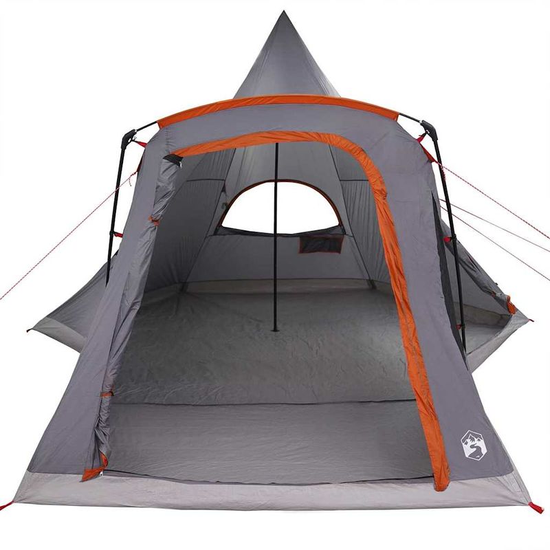 Sport si Outdoor - Camping - Corturi camping - Cort Teepee cu acoperis Gri si Portocalie 545 x 450 x 295 cm - Infinity.ro