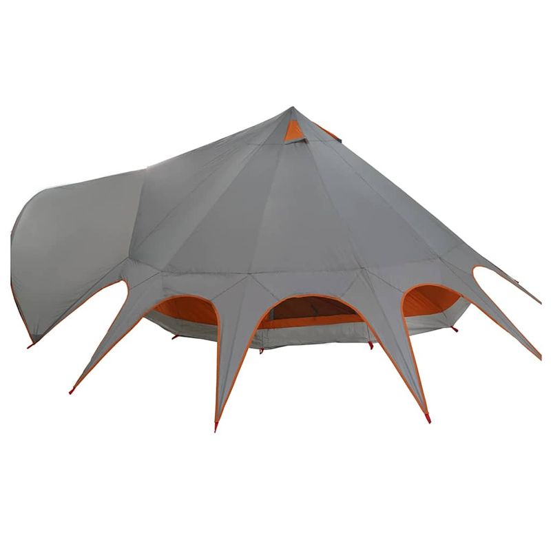 Sport si Outdoor - Camping - Corturi camping - Cort Teepee cu acoperis Gri si Portocalie 600 x 600 x 347 cm - Infinity.ro