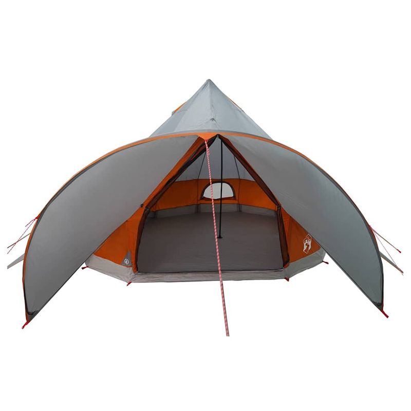 Sport si Outdoor - Camping - Corturi camping - Cort Teepee cu acoperis Gri si Portocalie 600 x 600 x 347 cm - Infinity.ro