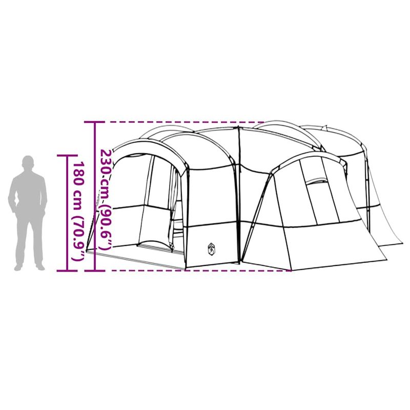 Sport si Outdoor - Camping - Corturi camping - Cort de familie cu acoperis Albastru si Gri 760 x 645 x 230 cm - Infinity.ro