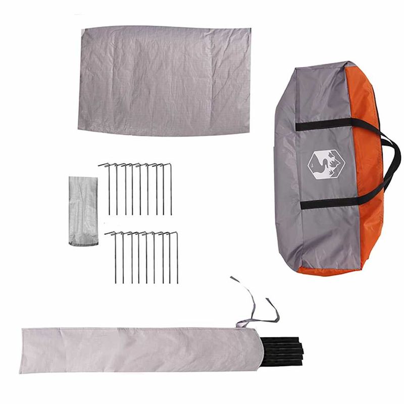 Sport si Outdoor - Camping - Corturi camping - Cort Teepee cu acoperis Gri si Portocalie 490 x 410 x 210 cm - Infinity.ro