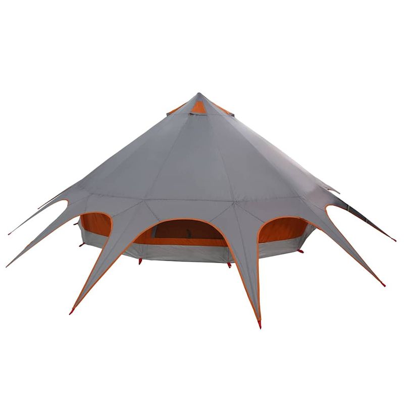 Sport si Outdoor - Camping - Corturi camping - Cort Teepee cu acoperis Gri si Portocalie 600 x 600 x 347 cm - Infinity.ro