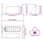 Sport si Outdoor - Camping - Corturi camping - Cort interior Negru 220 x 128 x 110 cm Plasa - Infinity.ro