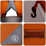 Sport si Outdoor - Camping - Corturi camping - Cort Teepee cu acoperis Gri si Portocalie 490 x 410 x 210 cm - Infinity.ro