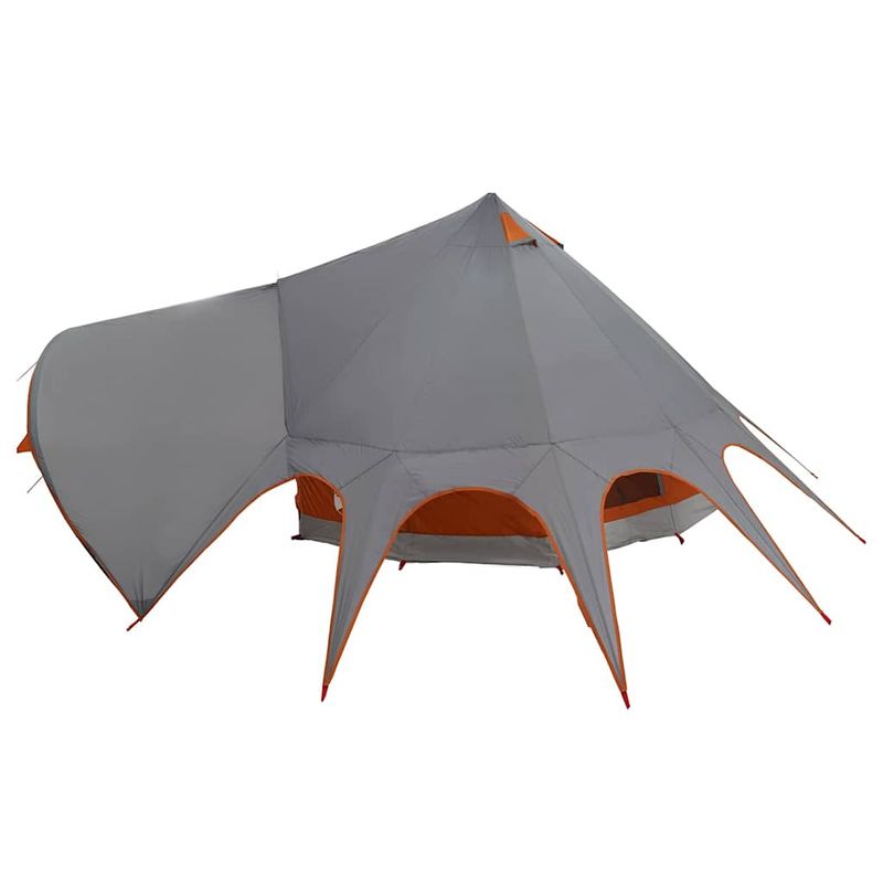 Sport si Outdoor - Camping - Corturi camping - Cort Teepee cu acoperis Gri si Portocalie 600 x 600 x 347 cm - Infinity.ro