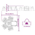 Sport si Outdoor - Camping - Corturi camping - Cort de familie cu acoperis Albastru si Gri 745 x 700 x 217 cm - Infinity.ro