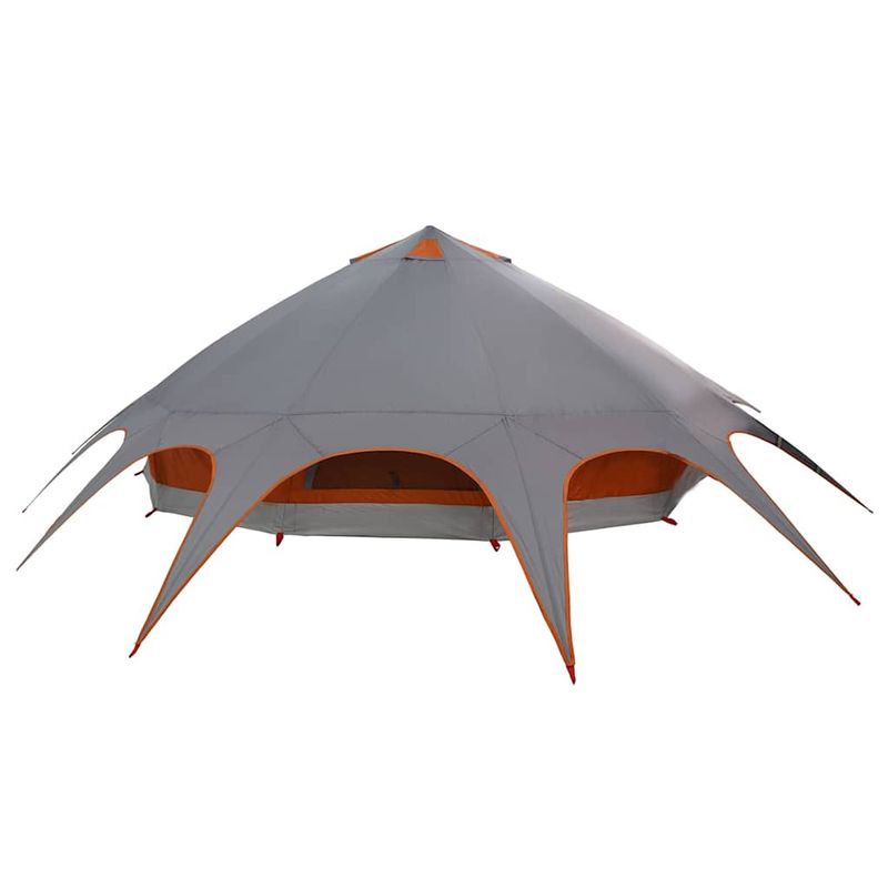 Sport si Outdoor - Camping - Corturi camping - Cort Teepee cu acoperis Gri si Portocalie 600 x 600 x 347 cm - Infinity.ro