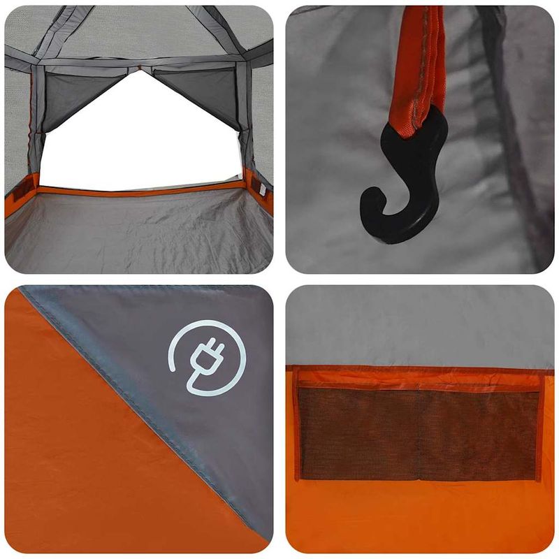 Sport si Outdoor - Camping - Corturi camping - Cort interior cu acoperis Gri si Portocalie 300 x 300 x 250 cm - Infinity.ro