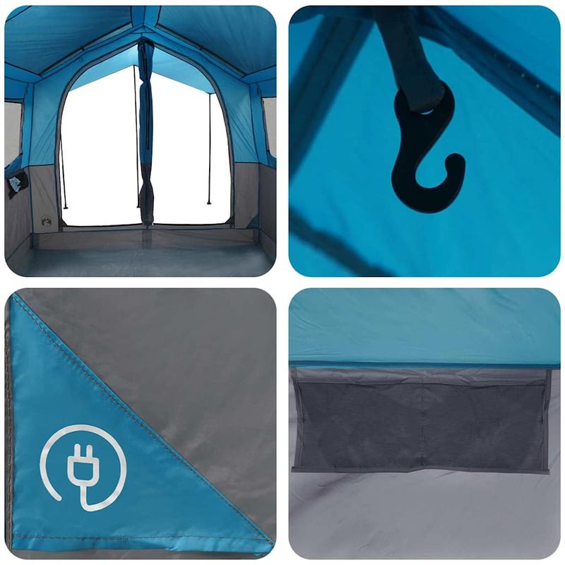 Sport si Outdoor - Camping - Corturi camping - Cort de familie cu acoperis Albastru si Gri 324 x 255 x 230 cm - Infinity.ro