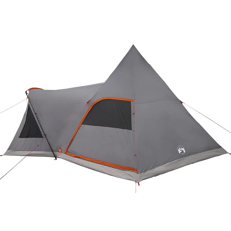 Sport si Outdoor - Camping - Corturi camping - Cort Teepee cu acoperis Gri si Portocalie 545 x 450 x 295 cm - Infinity.ro