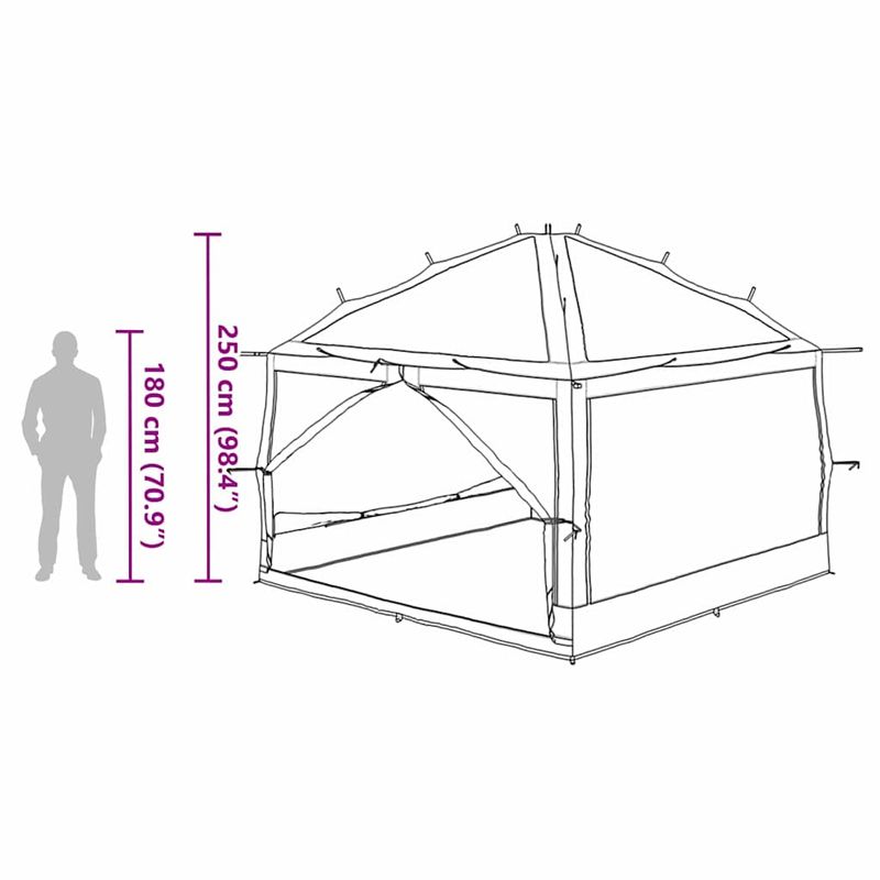 Sport si Outdoor - Camping - Corturi camping - Cort interior cu acoperis Verde si gri 300 x 300 x 250 cm - Infinity.ro