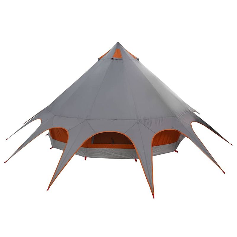 Sport si Outdoor - Camping - Corturi camping - Cort Teepee cu acoperis Gri si Portocalie 600 x 600 x 347 cm - Infinity.ro