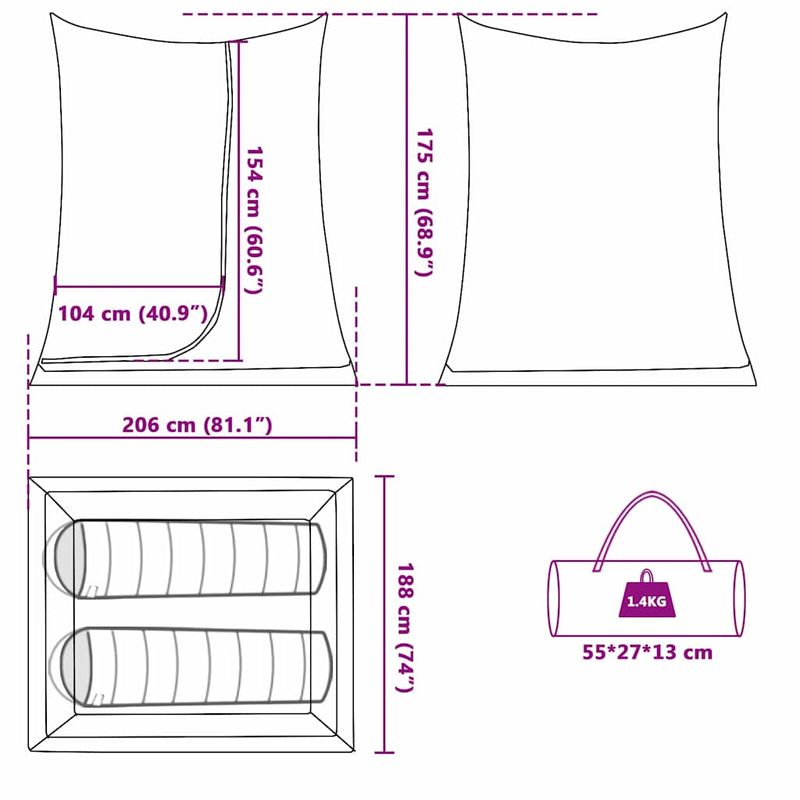 Sport si Outdoor - Camping - Corturi camping - Cort interior Negru 206 x 188 x 175 cm Plasa - Infinity.ro