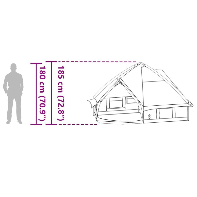 Sport si Outdoor - Camping - Corturi camping - Cort Teepee cu acoperis Gri si Portocalie 490 x 410 x 210 cm - Infinity.ro