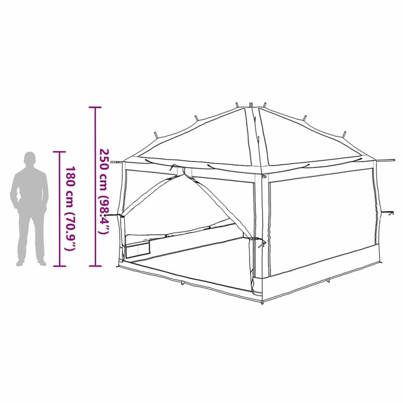 Sport si Outdoor - Camping - Corturi camping - Cort interior cu acoperis Gri si Portocalie 300 x 300 x 250 cm - Infinity.ro