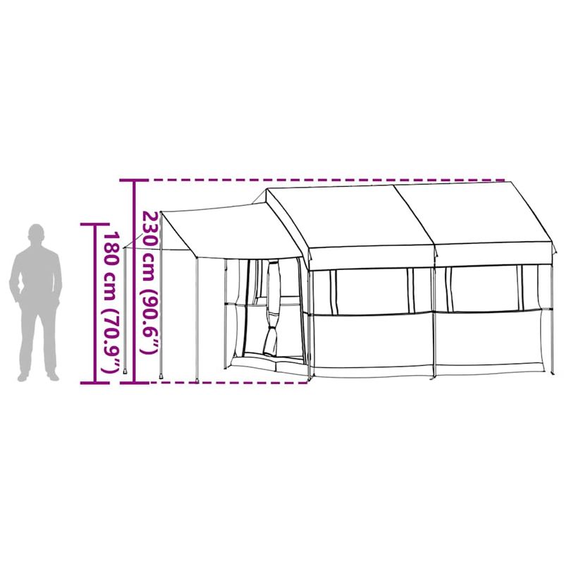 Sport si Outdoor - Camping - Corturi camping - Cort de familie cu acoperis Albastru si Gri 324 x 255 x 230 cm - Infinity.ro