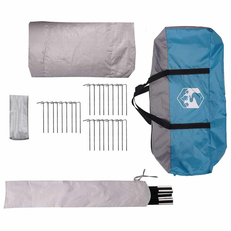 Sport si Outdoor - Camping - Corturi camping - Cort Teepee cu acoperis Albastru si Gri 600 x 600 x 347 cm - Infinity.ro