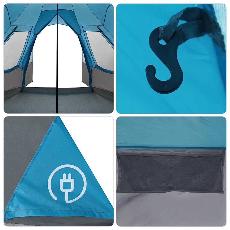 Sport si Outdoor - Camping - Corturi camping - Cort Teepee cu acoperis albastru 545 x 450 x 295 cm - Infinity.ro