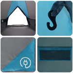 Sport si Outdoor - Camping - Corturi camping - Cort Teepee cu acoperis Albastru si Gri 490 x 410 x 210 cm - Infinity.ro