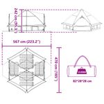 Sport si Outdoor - Camping - Corturi camping - Cort Teepee cu acoperis Albastru si Gri 490 x 410 x 210 cm - Infinity.ro