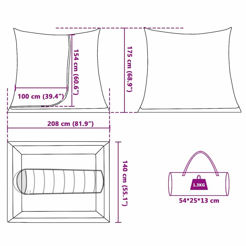 Sport si Outdoor - Camping - Corturi camping - Cort interior Negru 208 x 140 x 175 cm Plasa - Infinity.ro