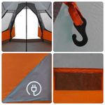 Sport si Outdoor - Camping - Corturi camping - Cort Teepee cu acoperis Gri si Portocalie 720 x 465 x 295 cm - Infinity.ro