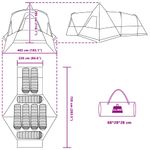 Sport si Outdoor - Camping - Corturi camping - Cort Teepee cu acoperis Gri si Portocalie 720 x 465 x 295 cm - Infinity.ro