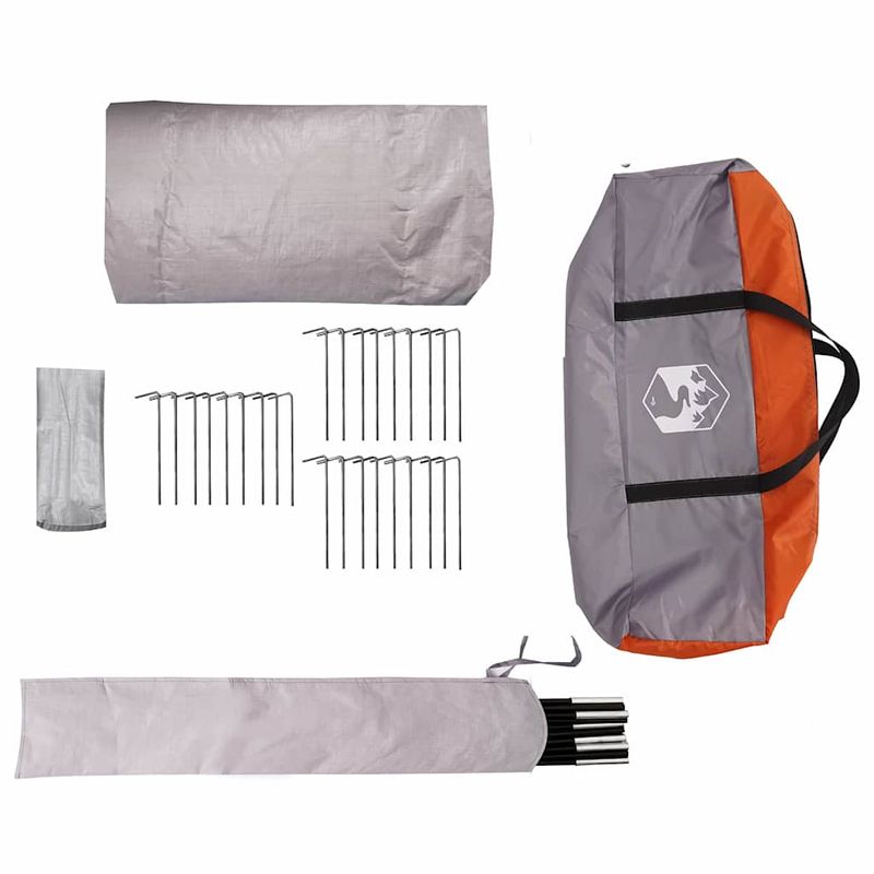 Sport si Outdoor - Camping - Corturi camping - Cort Teepee cu acoperis Gri si Portocalie 600 x 600 x 347 cm - Infinity.ro