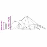 Sport si Outdoor - Camping - Corturi camping - Cort Teepee cu acoperis Albastru si Gri 600 x 600 x 347 cm - Infinity.ro