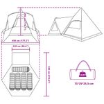 Sport si Outdoor - Camping - Corturi camping - Cort Teepee cu acoperis Gri si Portocalie 545 x 450 x 295 cm - Infinity.ro