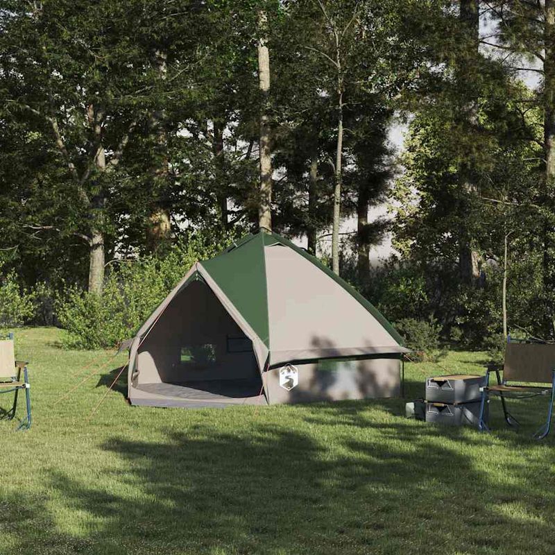 Sport si Outdoor - Camping - Corturi camping - Cort Teepee cu acoperis Verde si gri 490 x 410 x 210 cm - Infinity.ro