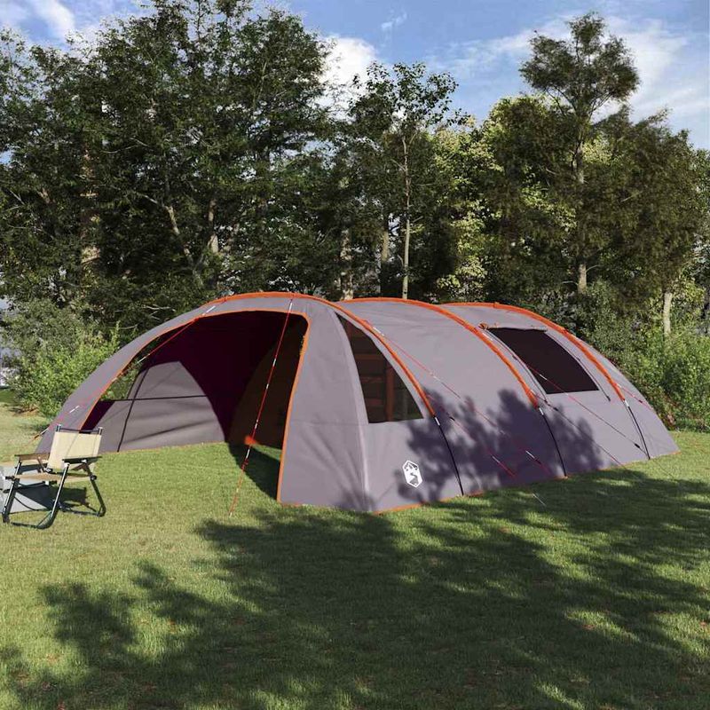 Sport si Outdoor - Camping - Corturi camping - Cort tunel cu acoperis Gri si Portocalie 700 x 590 x 215 cm - Infinity.ro