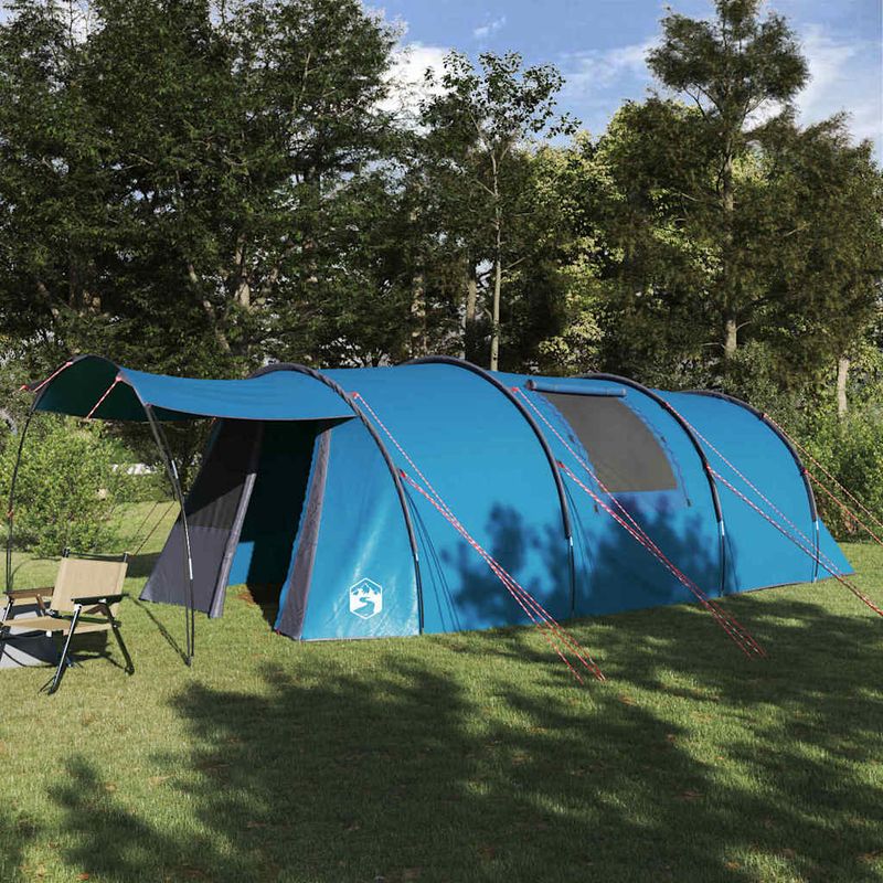 Sport si Outdoor - Camping - Corturi camping - Cort tunel cu acoperis Albastru si Gri 740 x 370 x 220 cm - Infinity.ro